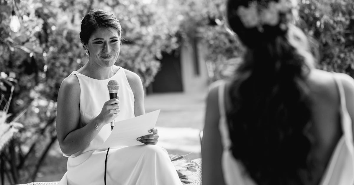 Emotional Wedding Speech in Black and White